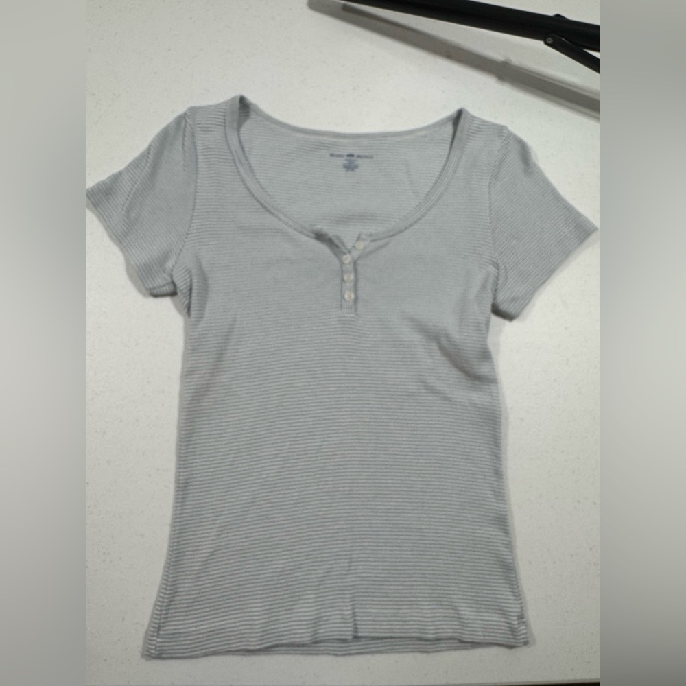Brandy Melville Light Gray Striped Tee